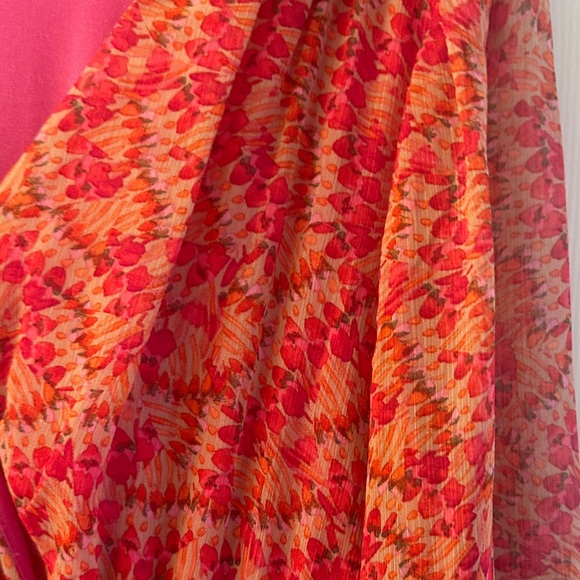 Taylor Vibrant Pink and Red Long Sleeve Dress - Picture 5 of 6